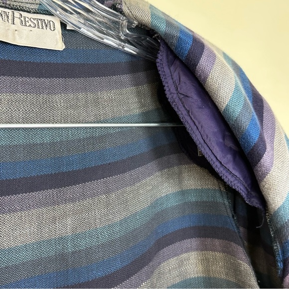 Vintage 1980s Oversized Linen Blend MARYANN RESTIVO Unstructured Blazer, Size 6 - Picture 4 of 12